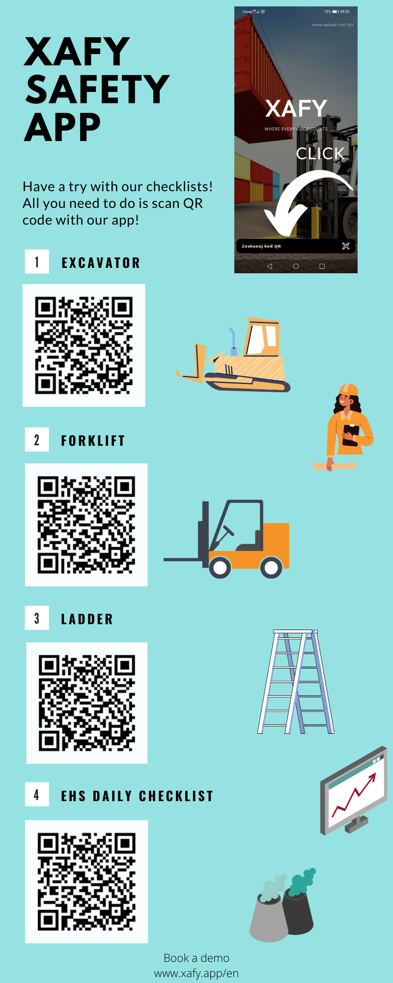 Xafy Safety App » Ready to use QR codes